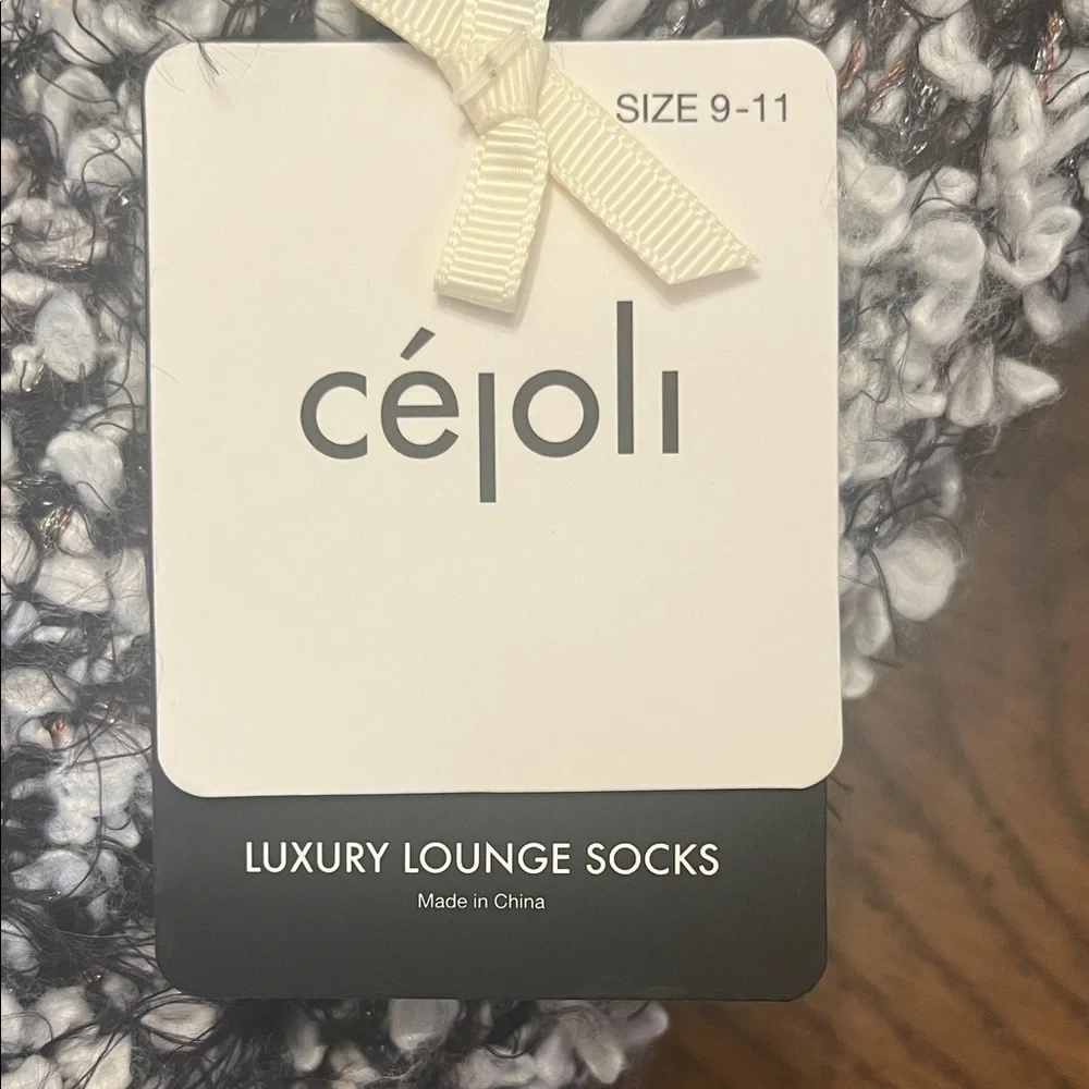 Cé Joli‎ Cozy Knit Sherpa Lined Lounge Socks, NWT